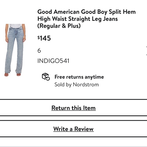 Good American Good Boy Split Hem High Waist Straight Leg Jeans - Picture 6 of 6